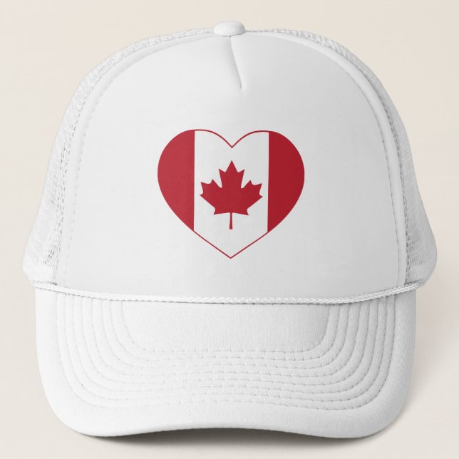 Canada Heart Flagga Truckerkeps (Framsida)