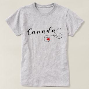 Canada Heart T-Shirt, Canadian Flagga T-shirt