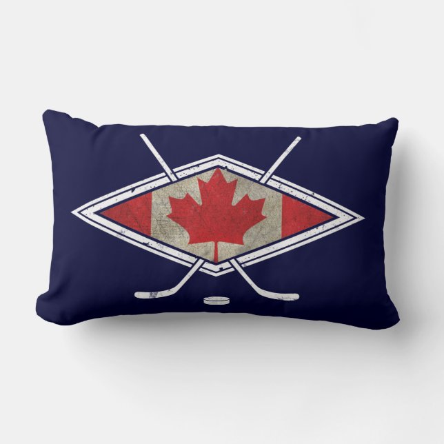 Canada Hockey Flagga Logotyp Pillow Lumbarkudde (Framsida)