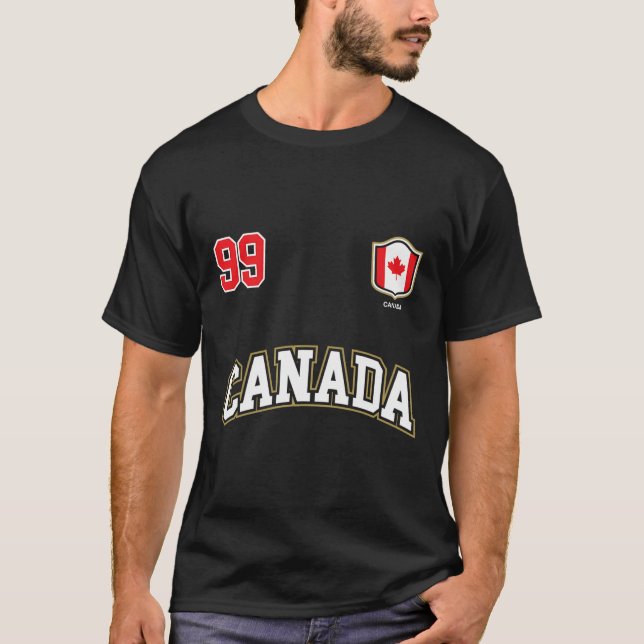Canada Hoodie Number 99 Canadian Team Sports Hocke T Shirt (Framsida)
