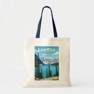 Canada Illustration Travel Art Vintage Tygkasse