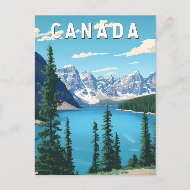 Canada Illustration Travel Art Vintage Vykort (Framsida)