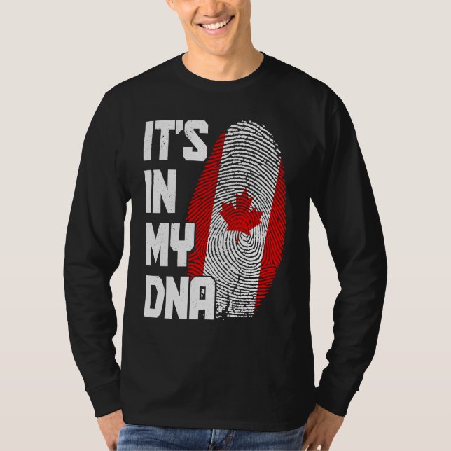 Canada It's In My DNA Canadian Flag Pride Roots T Shirt (Framsida)