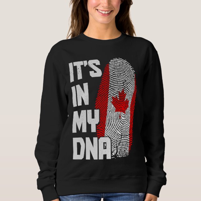 Canada It's In My DNA Canadian Flag Pride Roots T Shirt (Framsida)