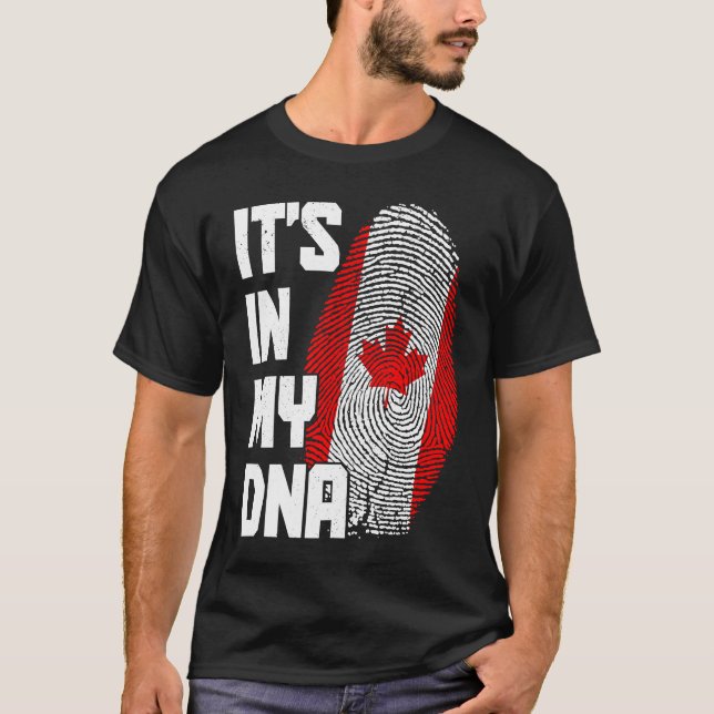 Canada It's In My DNA Canadian Flag Pride Roots T Shirt (Framsida)