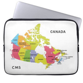 Canada Karta anpassningsbar monogram laptop sleeve