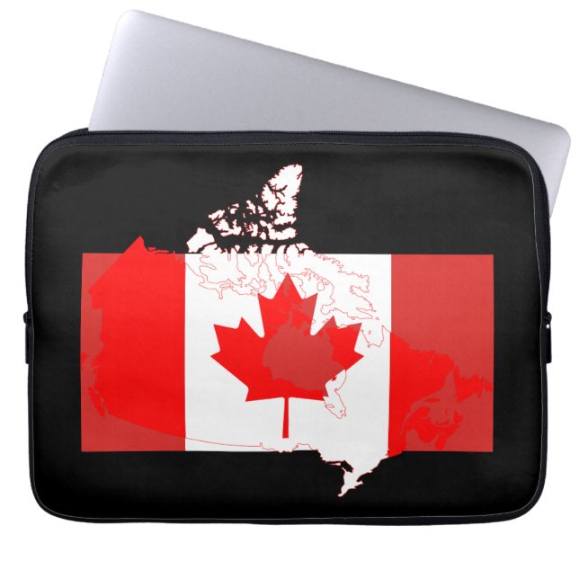 CANADA Karta Patriotic Computer Laptop Fodral (Framsidan)