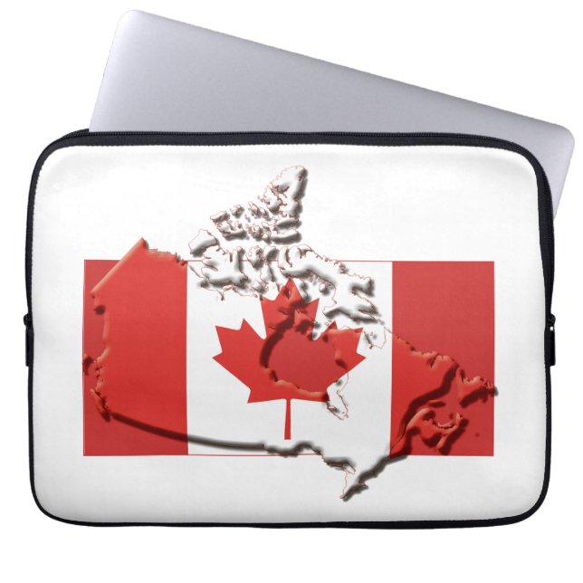 CANADA Karta Patriotic Computer White Laptop Fodral (Framsidan)
