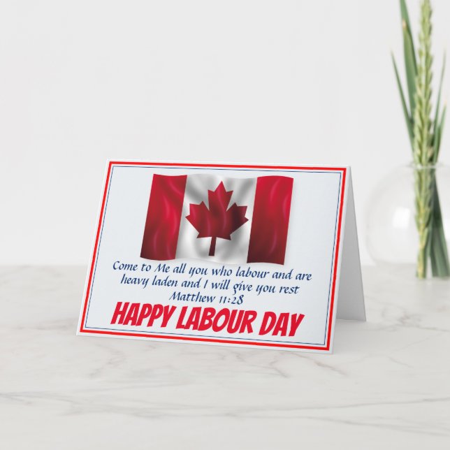CANADA LABOR DAY Canadian Flagga Scripture Anpassn Kort (Framsida)