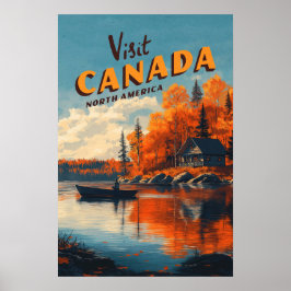 Canada Lake Fiske Resa Affisch