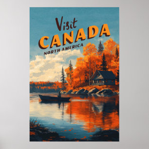 Canada Lake Fiske Resa Affisch