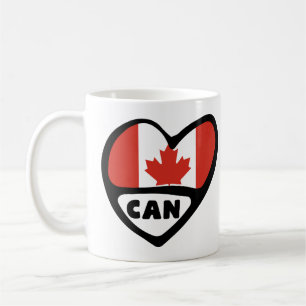 Canada Land Code Flagga Heart, CAN Kaffemugg