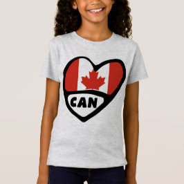 Canada Land Code Flagga Heart, CAN T Shirt