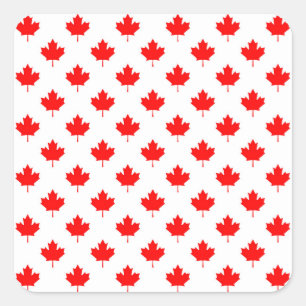 canada land flagga symbol maple löv mönster fyrkantigt klistermärke