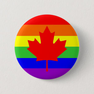 Canada land, stolt regnbåge flagga knapp