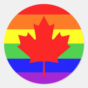 Canada land, stolt regnbåge flagga runt klistermärke