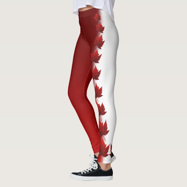 Canada Leggings Anpassningsbar Canada Maple Löv By (Vänster)