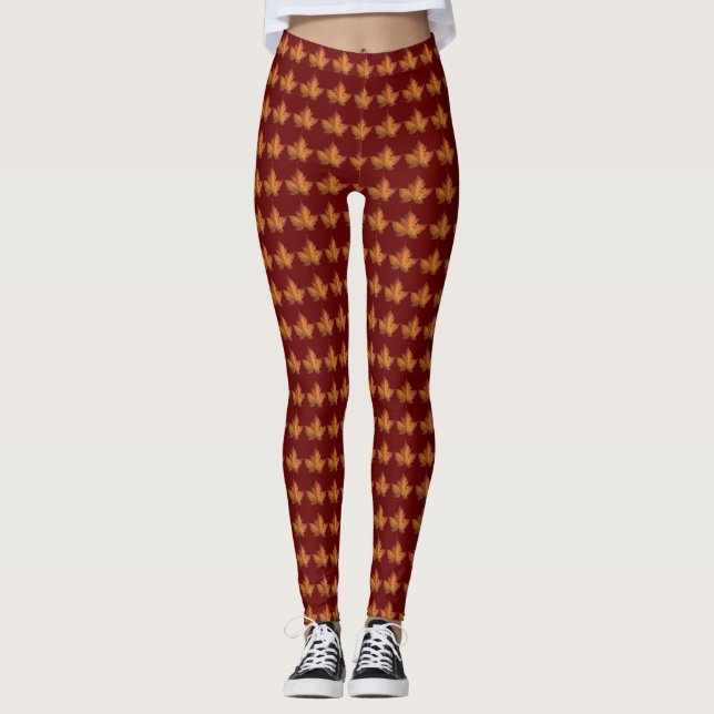 Canada Leggings Autumn Kanada Souvenir Byxor (Framsida)