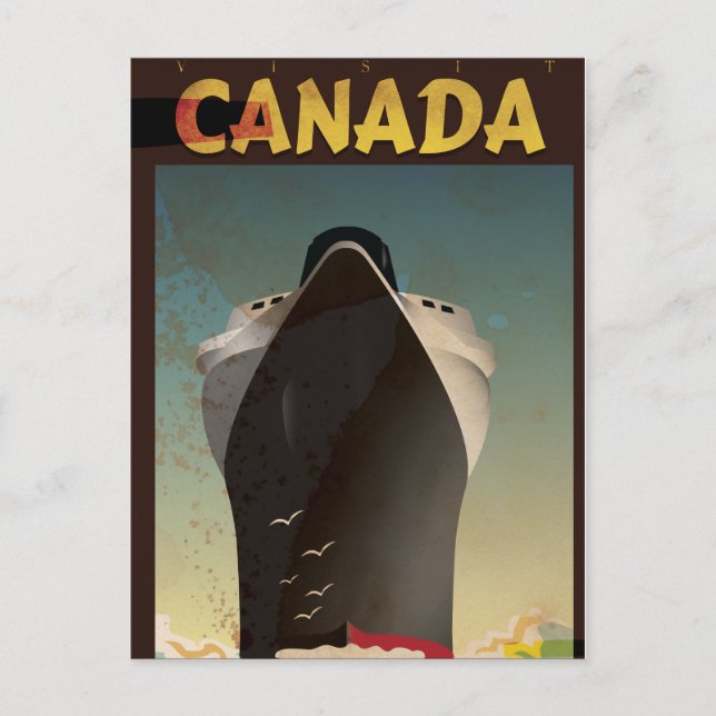Canada Liner Vintage Resemålningaffisch Vykort (Framsida)