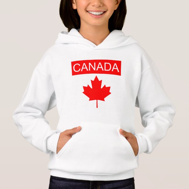 Canada lönnlöv flickans hoodie t shirt (Framsida)