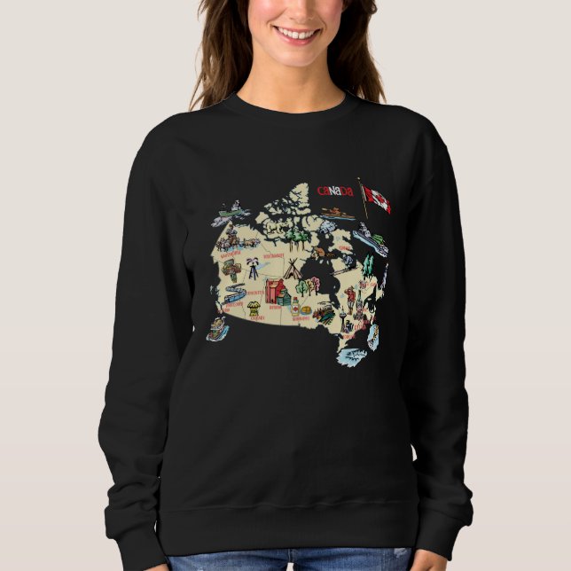 Canada map major cities Tourist Destinations attra T Shirt (Framsida)