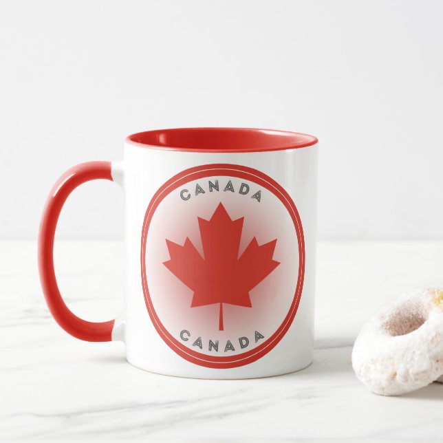 Canada Maple Leaf Circle Shape Mugg (Med munk)