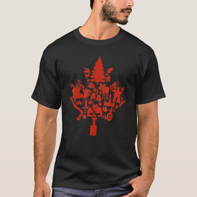 Canada Maple Löv Canadian Symbols Canadian Root T Shirt (Framsida)