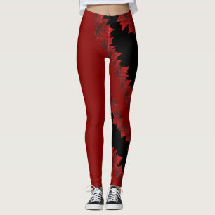 Canada Maple Löv Leggings Höst löv Leggings