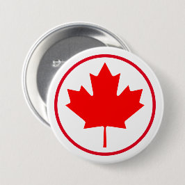 Canada Maple Löv Red White Canadian Flagga Färg Knapp