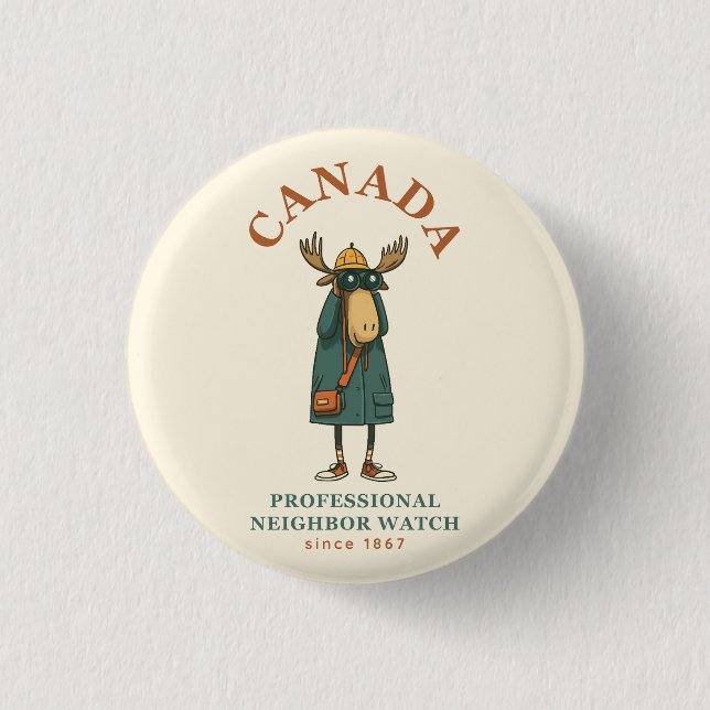 Canada Moose grannbor Watch Knapp (Framsida)