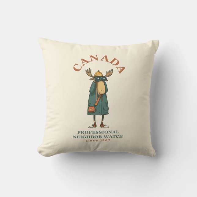 Canada Moose grannbor Watch Kudde (Framsida)