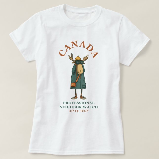 Canada Moose grannbor Watch T Shirt (Design framsida)