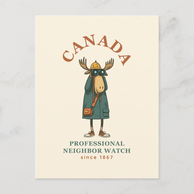 Canada Moose grannbor Watch Vykort (Framsida)
