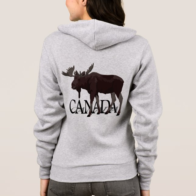 Canada Moose Hoodie Jacka Canadian Sportwear T Shirt (Baksida)