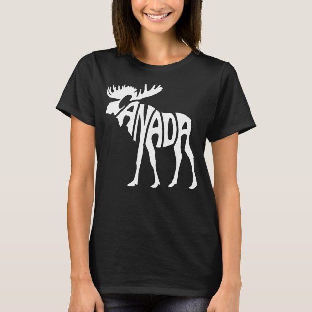 Canada Moose Red White Canadian Pride Canada Day T Shirt (Framsida)