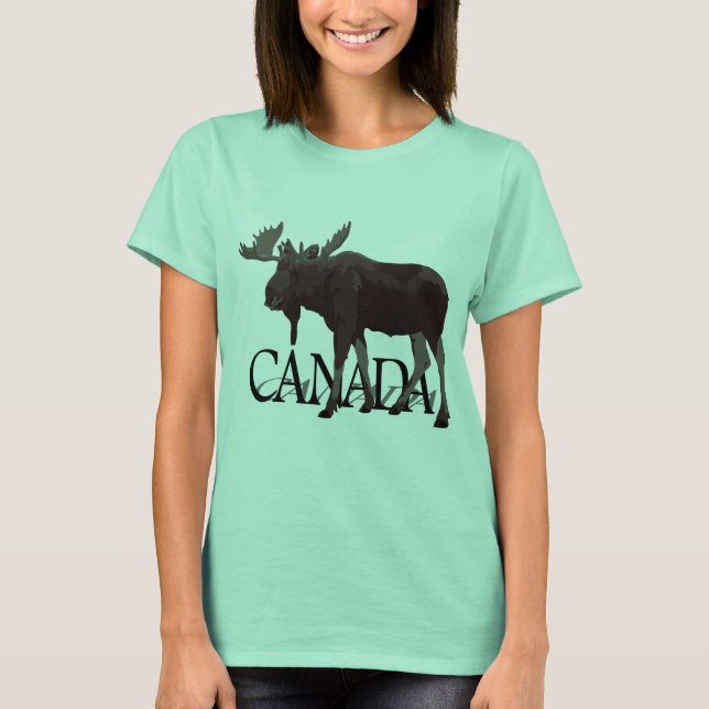 Canada Moose T-shirt Canadian Souvenir Shirts (Framsida)