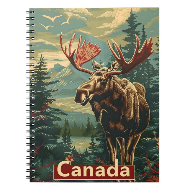 Canada Moose Vintage Anteckningsbok (Framsidan)
