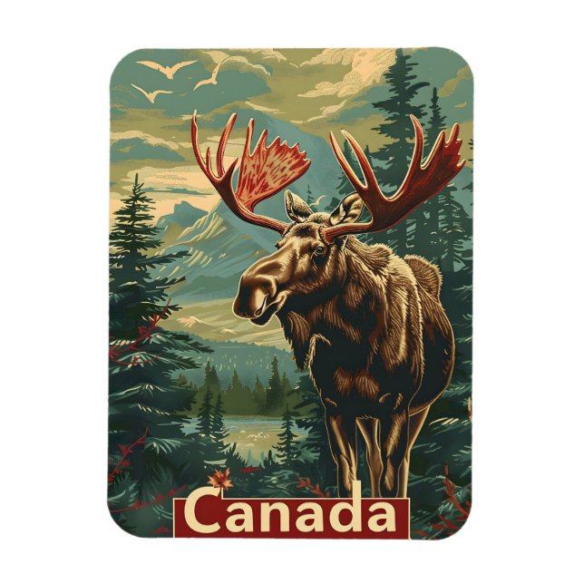 Canada Moose Vintage Magnet (Vertikal)