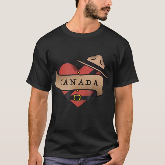 Canada Mountie, Kanada Day, I kärlek Kanada T Shirt (Framsida)