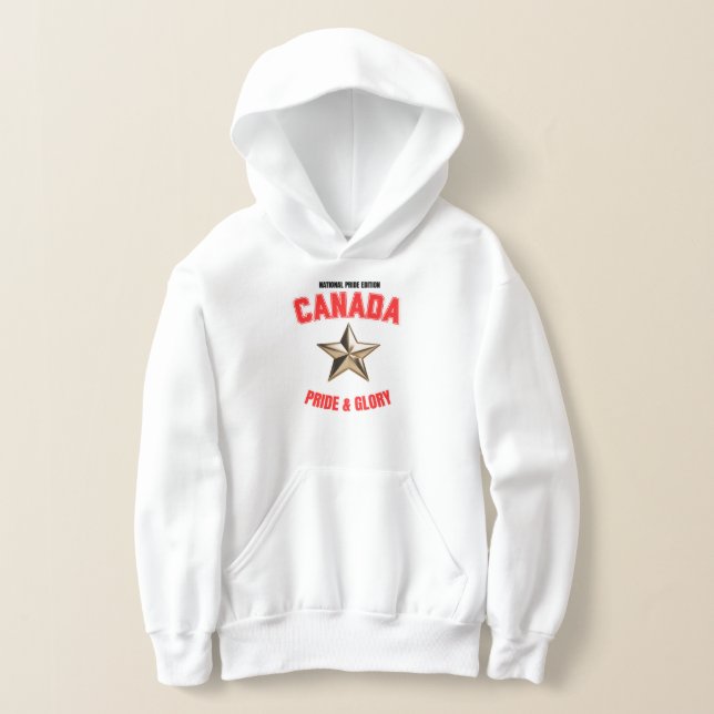 Canada National Pride Edition Flickor Hoodie T Shirt (Laydown)