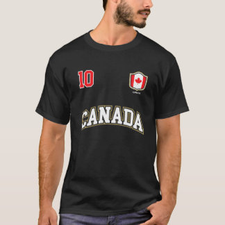 Canada Number 10 Ocer Team Sports Canadian Flagga T Shirt