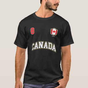 Canada Number 8 Canadian Team Sports Hockey Soccer T Shirt