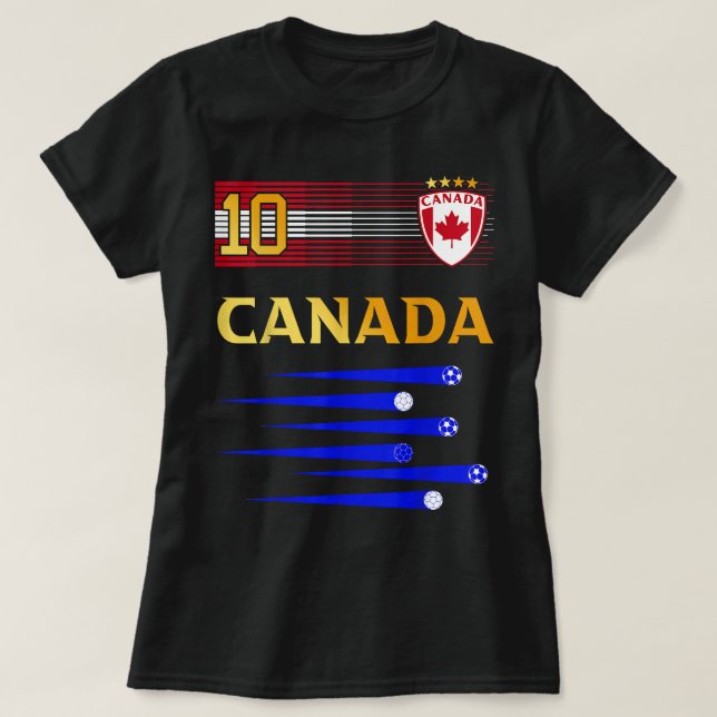 Canada Ocer Jersey Canadian Flagga Football Älskar T Shirt (Design framsida)
