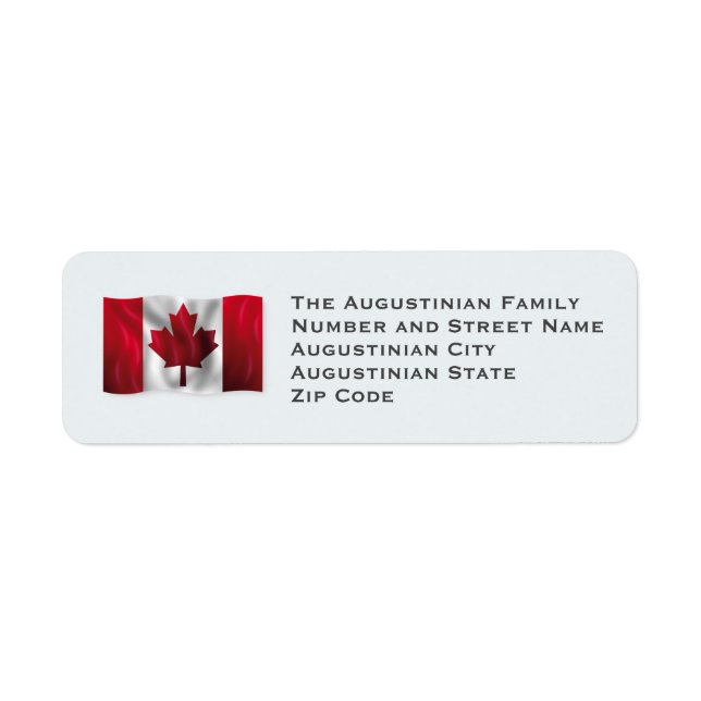 CANADA Patriotic Flagga Customized Returadress Returadress Etikett (Framsidan)