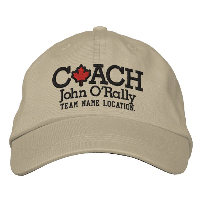 Canada Personalize Coach Hat Namn Team Broderad Keps (Framsida)