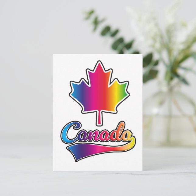 Canada Pride regnbågslogotyp Helg Vykort (Stående Fram)