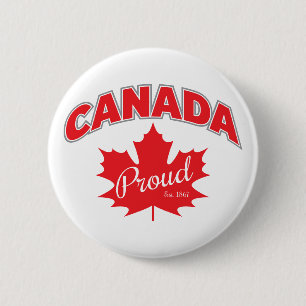 "Canada Proud Est. 1867-tumsbild med Löv Knapp