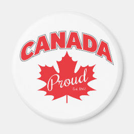 "Canada Proud Est. 1867-tumsbild med Löv Magnet