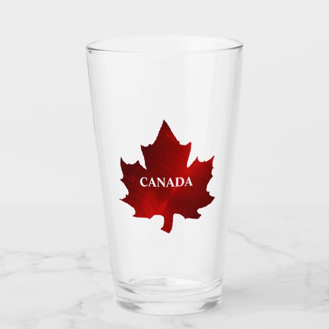 CANADA Red Maple Löv Glass Kopp (Framsida)