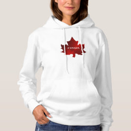 CANADA Red Maple Löv Womens Hoodie T Shirt